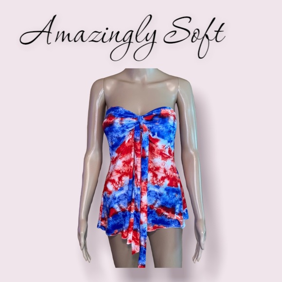 EUC No Boundaries Super Soft Patriotic Colors Padded Bra Top XL - Picture 1 of 7